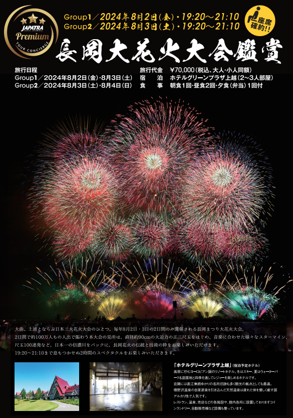 長岡花火大会チケット2024 8/2金曜日 右岸(長岡駅側) マス席A会場 - メルカリ